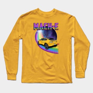 Mach-E Rides the Rainbow Galaxy in Cyber Orange Long Sleeve T-Shirt